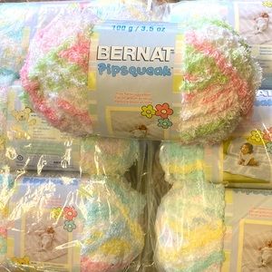 7 skeins of Bernat Pipsqueak yarn. Candy Girl
